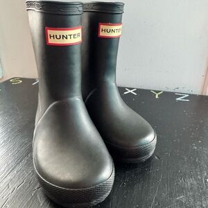 Hunter Kids Black Matte Rain Boots
